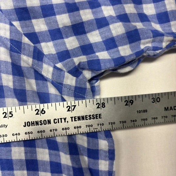 Ralph Lauren Mens 2XB Blue White Gingham Button Down Shirt Long Sleeve Cotton - Picture 6 of 8